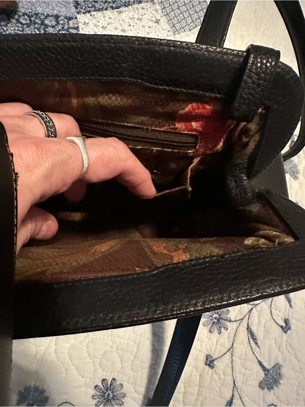 Brighton Black Croc-Embossed Leather Heart Charm Shoulder Bag - Picture 9 of 15